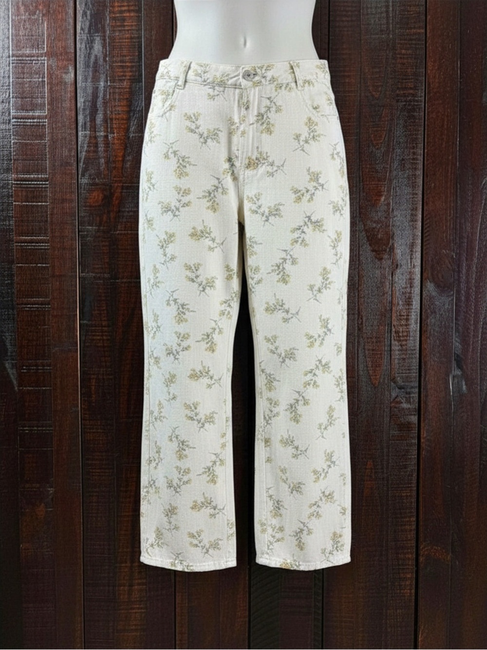 English Laundry White Floral High Waist Soft Jeans Size MEDIUM